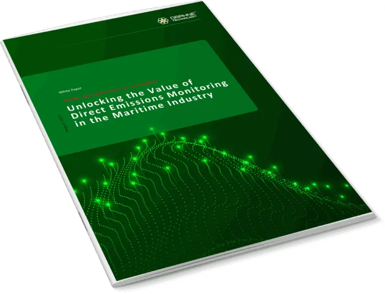 Cover of the Daphne Technology white paper Unlocking the Value of Direct Emissions Monitoring in the Maritime Industry